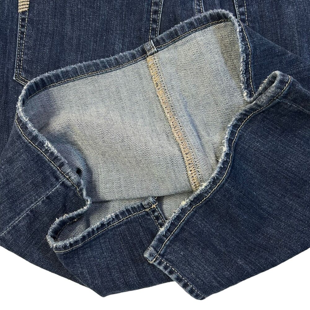 Paige Jean Skirt Women’s Size 28 Blue Front Split Light Distress - Picture 7 of 15